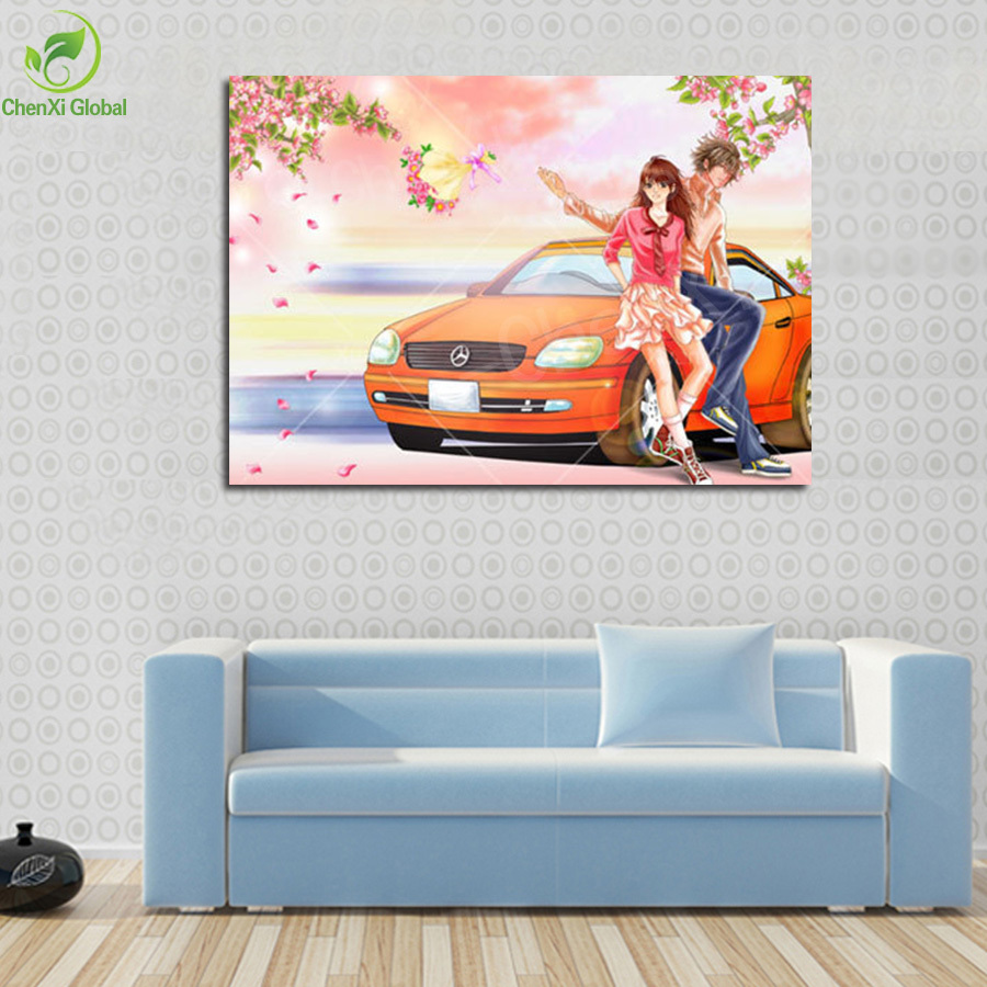 painting pictures animation romantic evening wall art canvas landscape poster wall for living room printing on canvas(no frame)