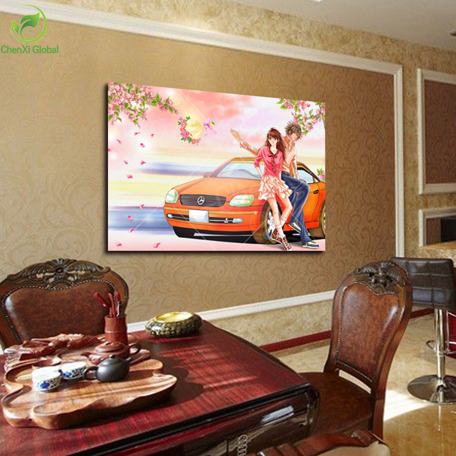 painting pictures animation romantic evening wall art canvas landscape poster wall for living room printing on canvas(no frame)