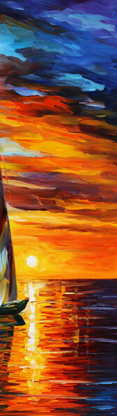 sunshine and boat abstract oil painting printed painting oil painting on canvas home decorative