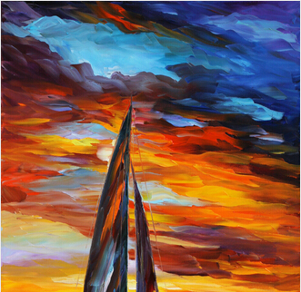 sunshine and boat abstract oil painting printed painting oil painting on canvas home decorative