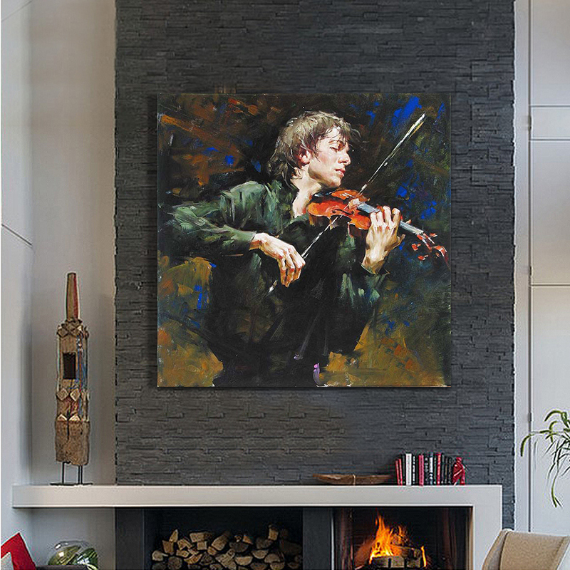 violin player oil painting hand painted painting oil painting on canvas home decor on canvas