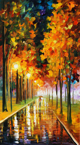 walking in the rain printed painting abstract oil painting oil painting on canvas home decorative