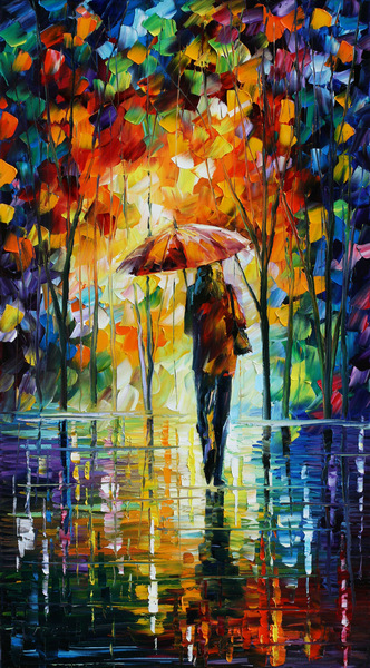 walking in the rain printed painting abstract oil painting oil painting on canvas home decorative art picture