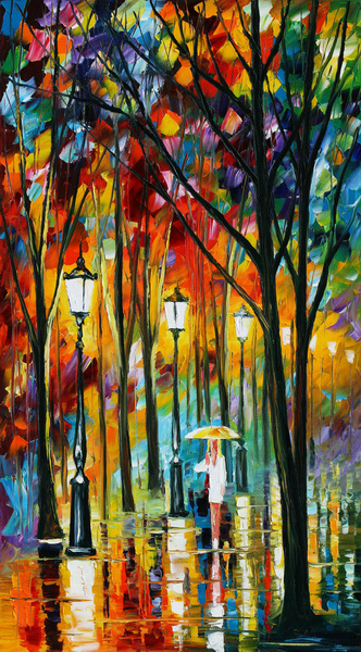 walking in the rain printed painting abstract oil painting oil painting on canvas home decorative art picture