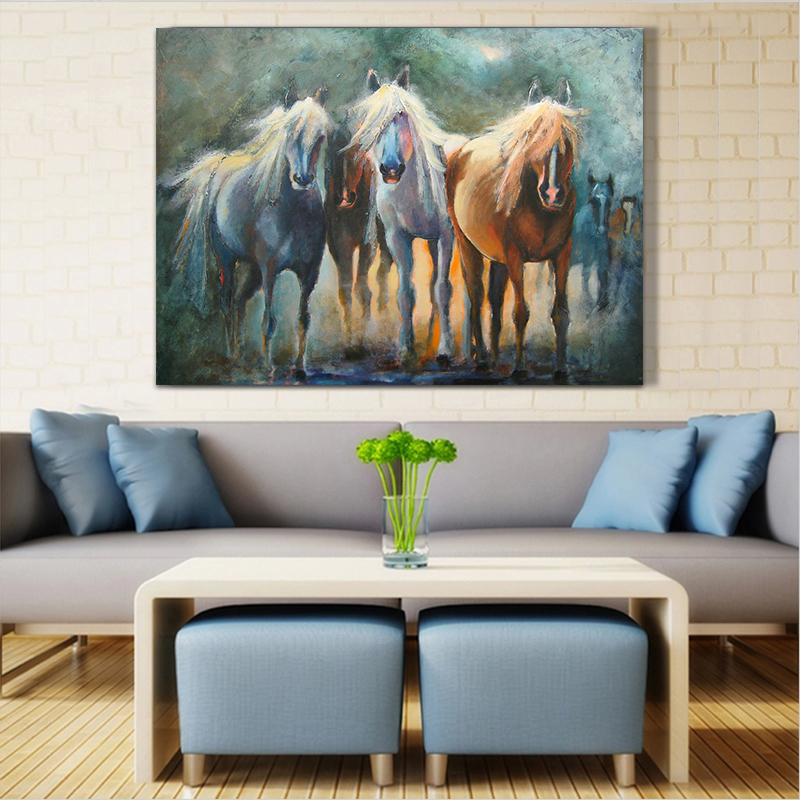 whole horses oil painting hand painted oil painting on canvas home decoration home decorative art picture