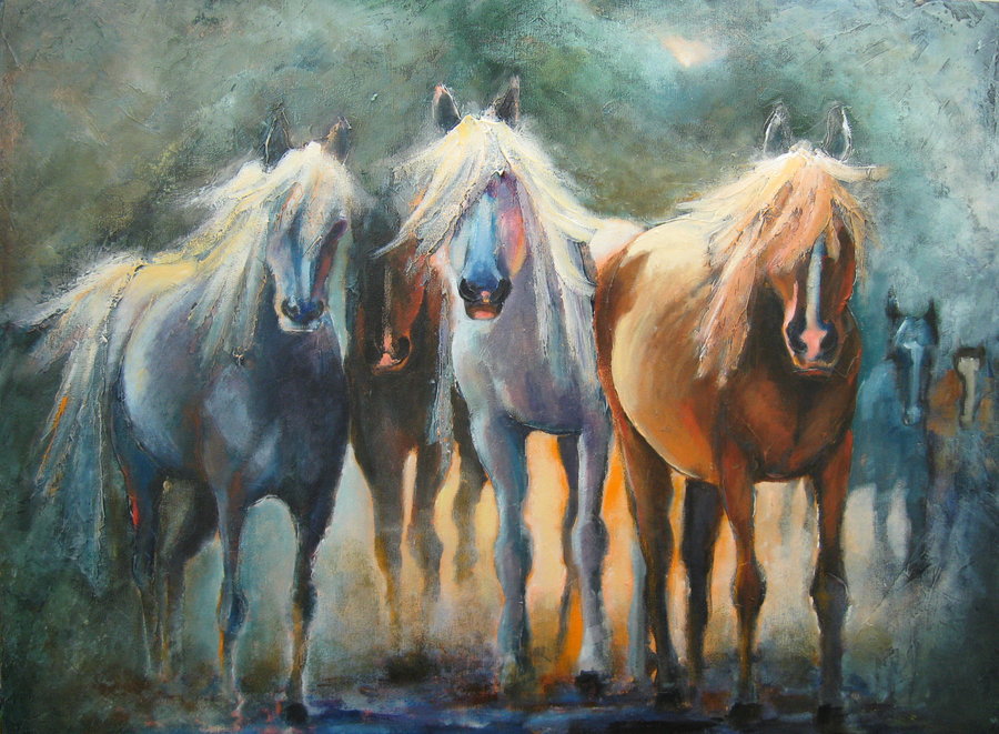 whole horses oil painting hand painted oil painting on canvas home decoration home decorative art picture