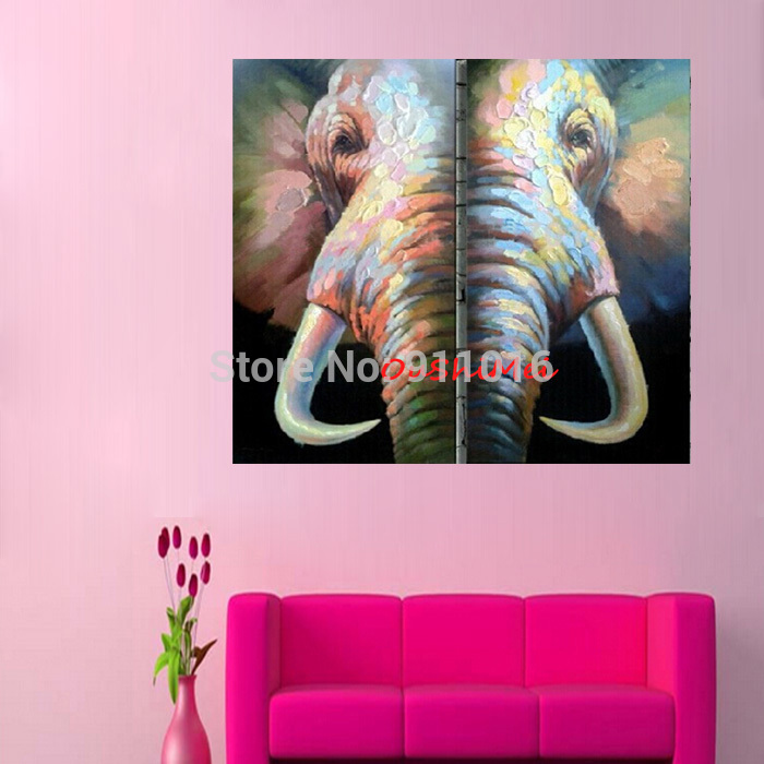 hand painted oil painting high q. elephant animal modern paintings hang painting for living room decor wall pictures horse craft