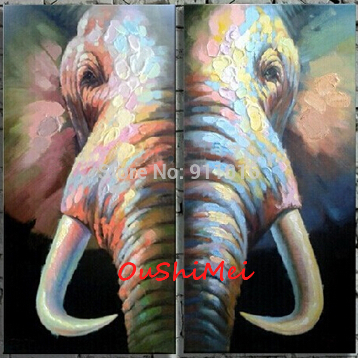 hand painted oil painting high q. elephant animal modern paintings hang painting for living room decor wall pictures horse craft