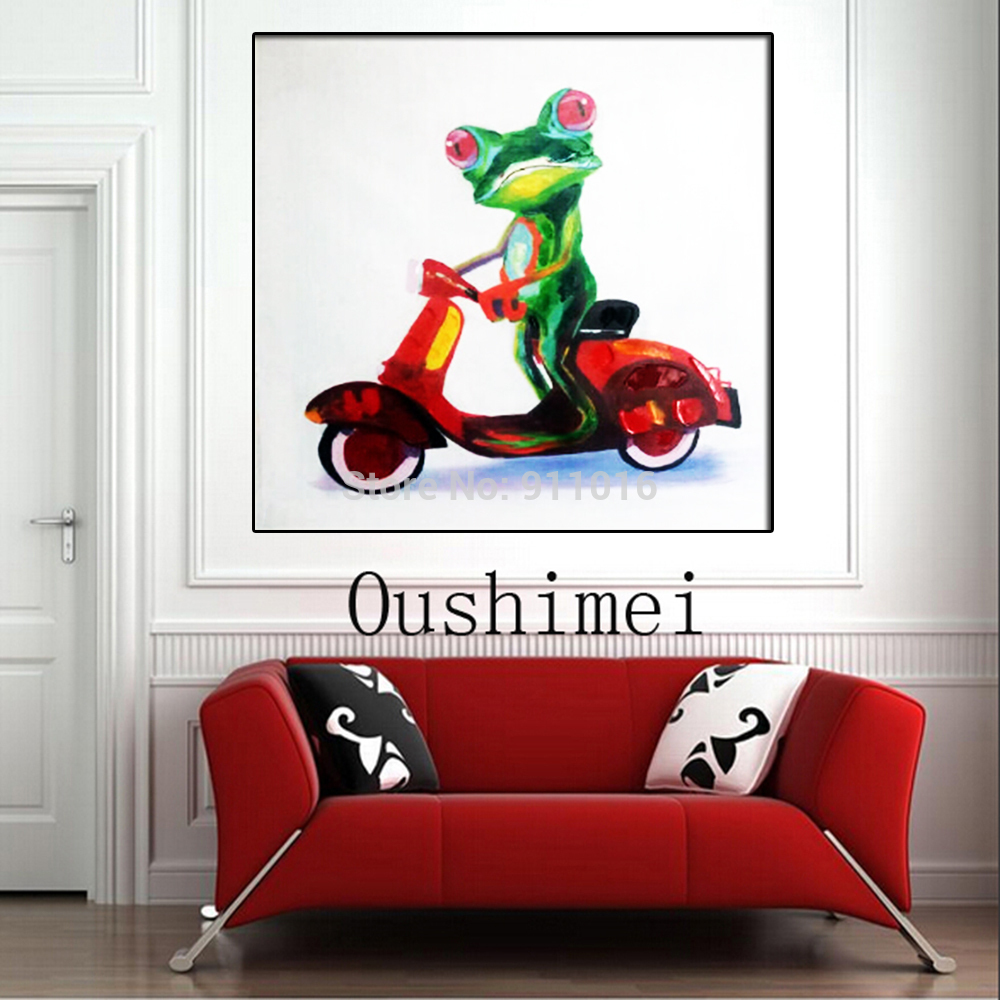 new oil painting handmade canvas art modern cute frog painting acrylic paintings hang pictures wall abstract animals picture