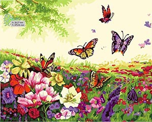 frameless painting by numbers diy digital oil painting 50 40cm girl and butterfly wall picture unique gift home decor