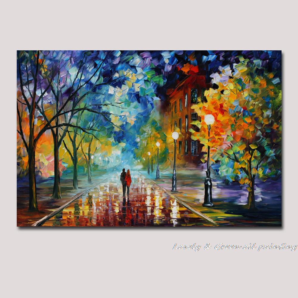 hand painted modern palette knife textured oil painting on canvas wall