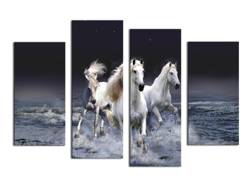 2015 sell 4 panel running horse large hd decorative art print painting on canvas for living room wall paintings pictures