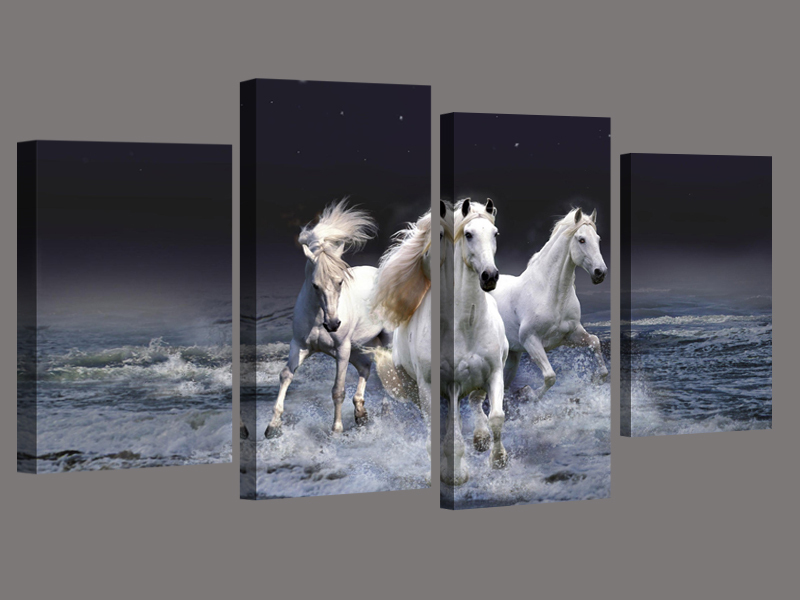 2015 sell 4 panel running horse large hd decorative art print painting on canvas for living room wall paintings pictures