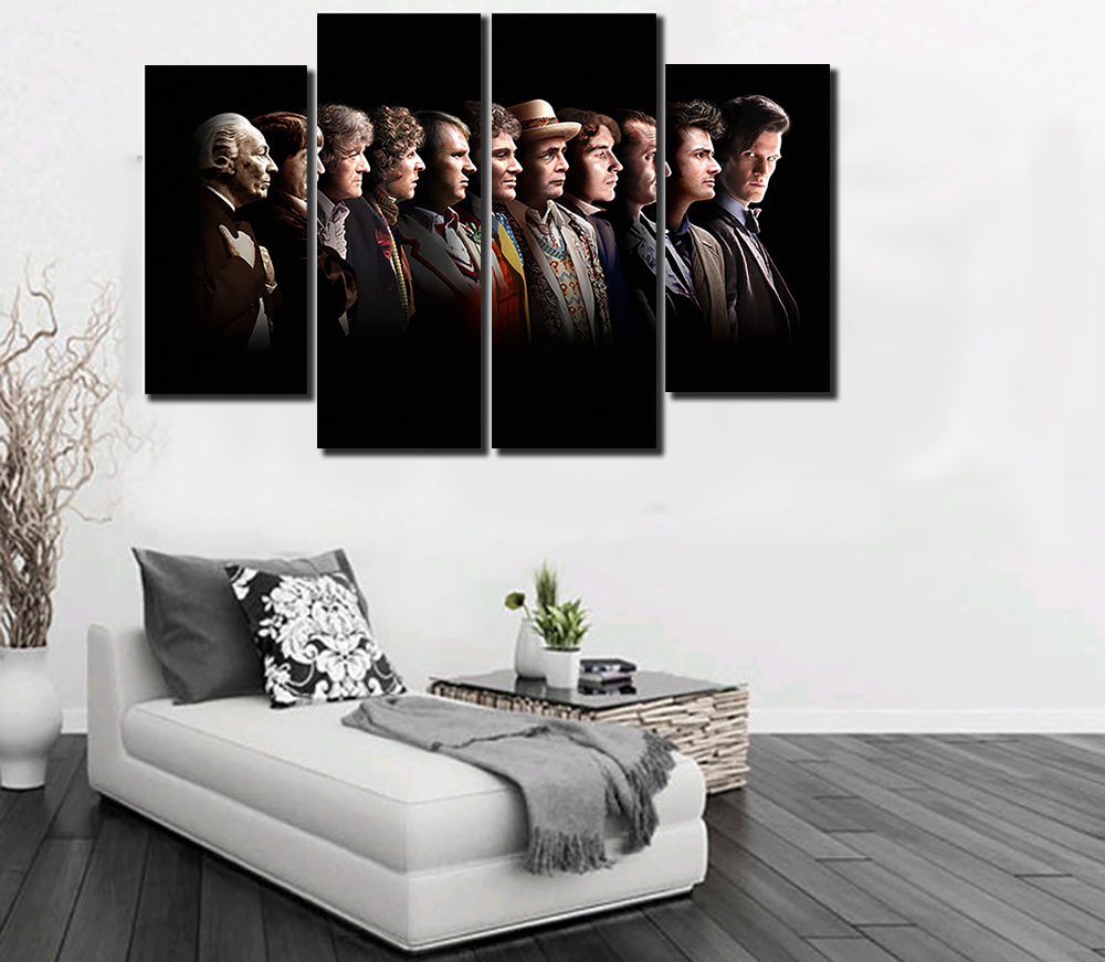 2016 4 panels hd doctor who posters painting canvas wall art picture wall pictures for living room canvas print