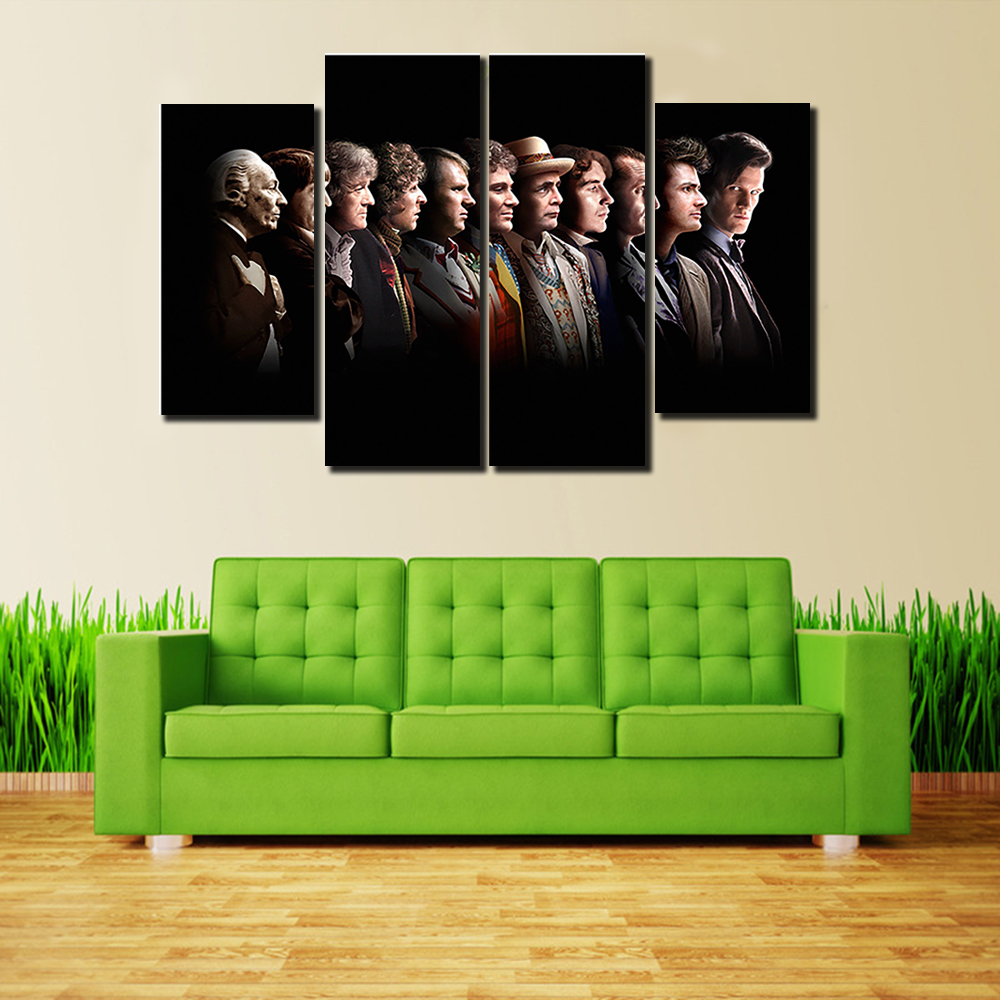 2016 4 panels hd doctor who posters painting canvas wall art picture wall pictures for living room canvas print