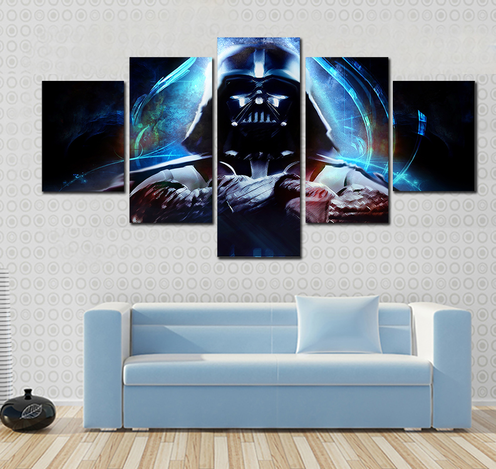 2016 5 panels hd star wars posters painting canvas wall art picture wall pictures for living room canvas print