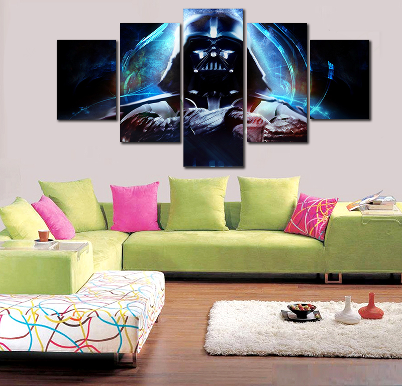 2016 5 panels hd star wars posters painting canvas wall art picture wall pictures for living room canvas print