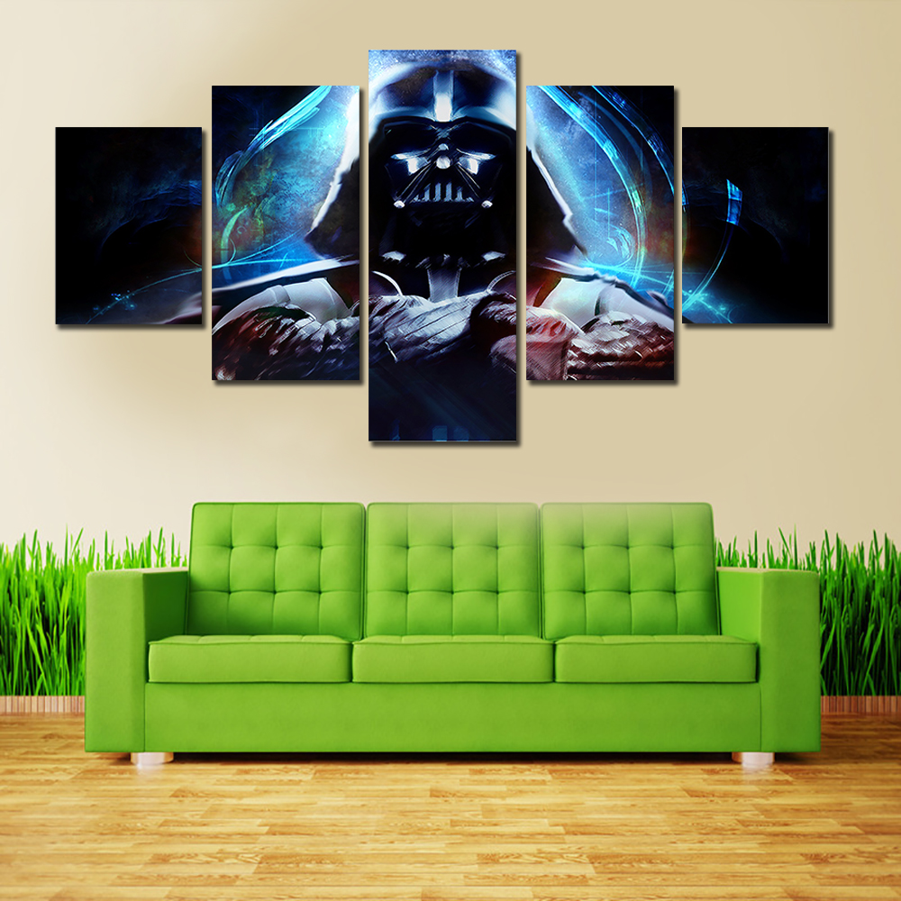 2016 5 panels hd star wars posters painting canvas wall art picture wall pictures for living room canvas print