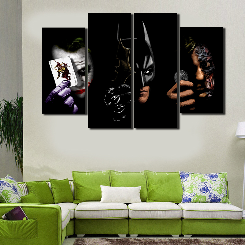 2016 framed printed clown painting on canvas room decoration print poster picture canvas framed