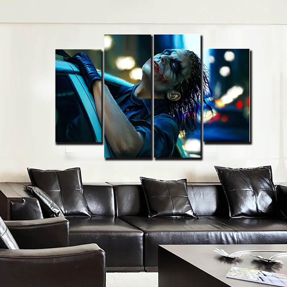 2016 sell 4 panel large hd the dark knight picture modern home wall decor canvas print painting for house decorate