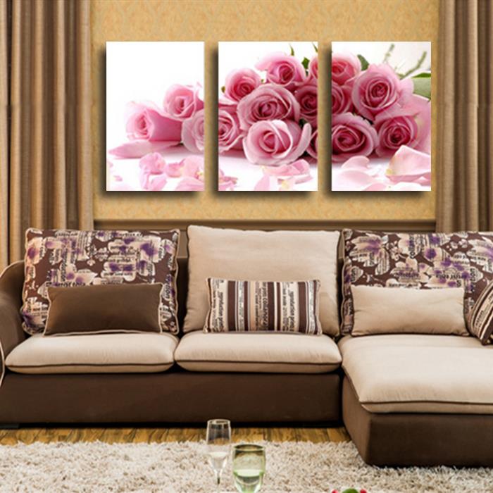 3 panel modern printed rose flower painting canvas cuadros flowers picture wall art home decor for living room no frame pr004