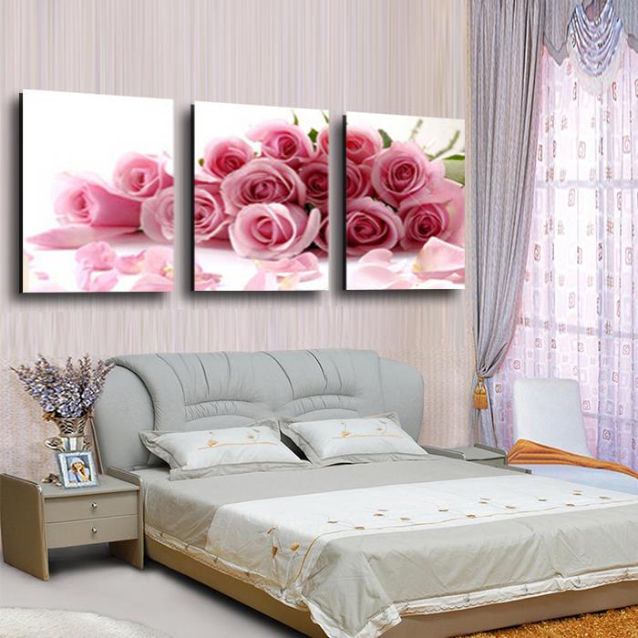 3 panel modern printed rose flower painting canvas cuadros flowers picture wall art home decor for living room no frame pr004