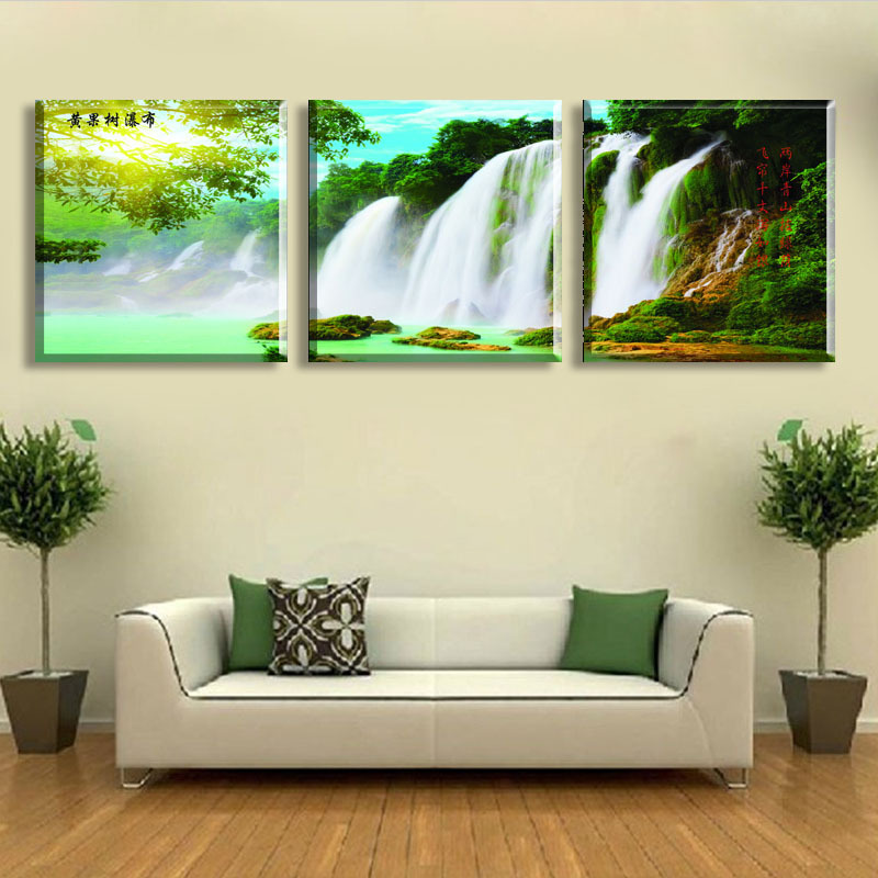 3 panel wall art botanical waterfall printe picture oil painting canvas no framework abstract print for home modern decoration