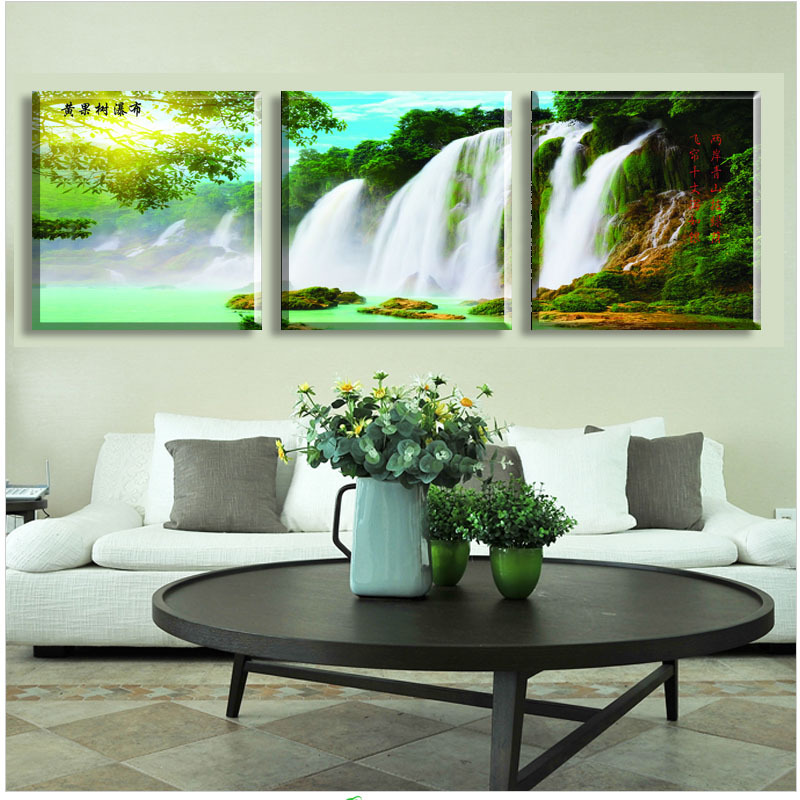 3 panel wall art botanical waterfall printe picture oil painting canvas no framework abstract print for home modern decoration