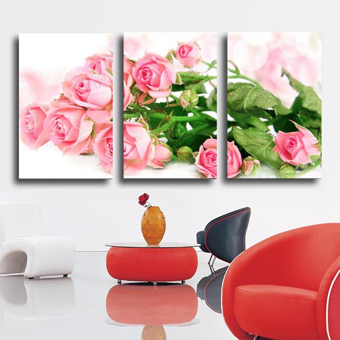 3 panels bright colored flower canvas print painting artwork modern home wall decor canvas art hd picture paint on canvas prints