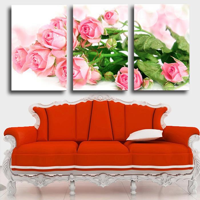 3 panels bright colored flower canvas print painting artwork modern home wall decor canvas art hd picture paint on canvas prints