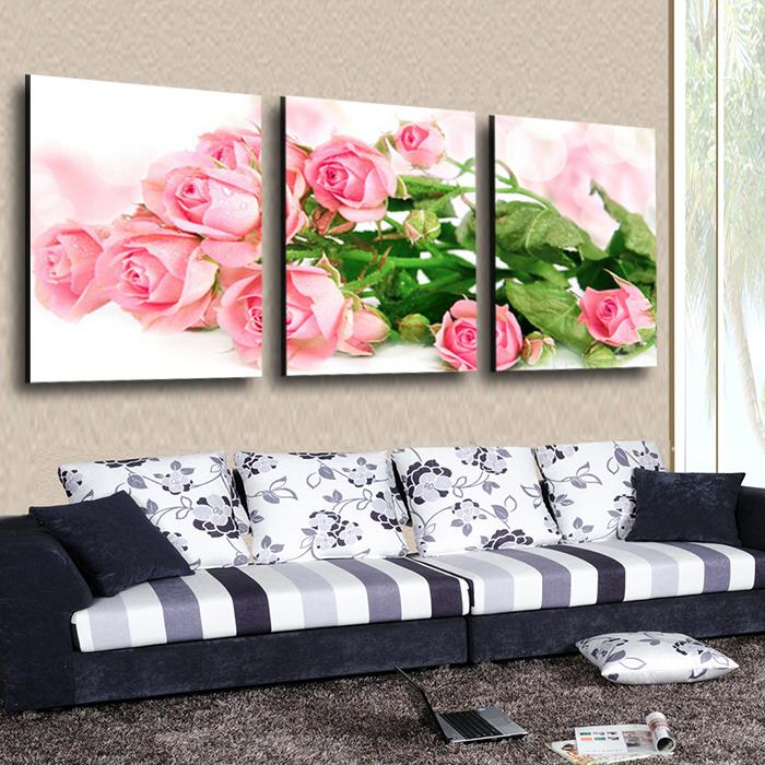 3 panels bright colored flower canvas print painting artwork modern home wall decor canvas art hd picture paint on canvas prints