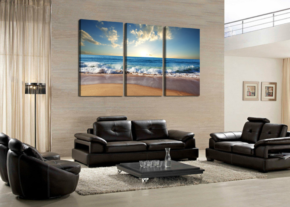 3 panels sell the wide sea modern home wall decor painting canvas art hd print painting canvas painting wall picture