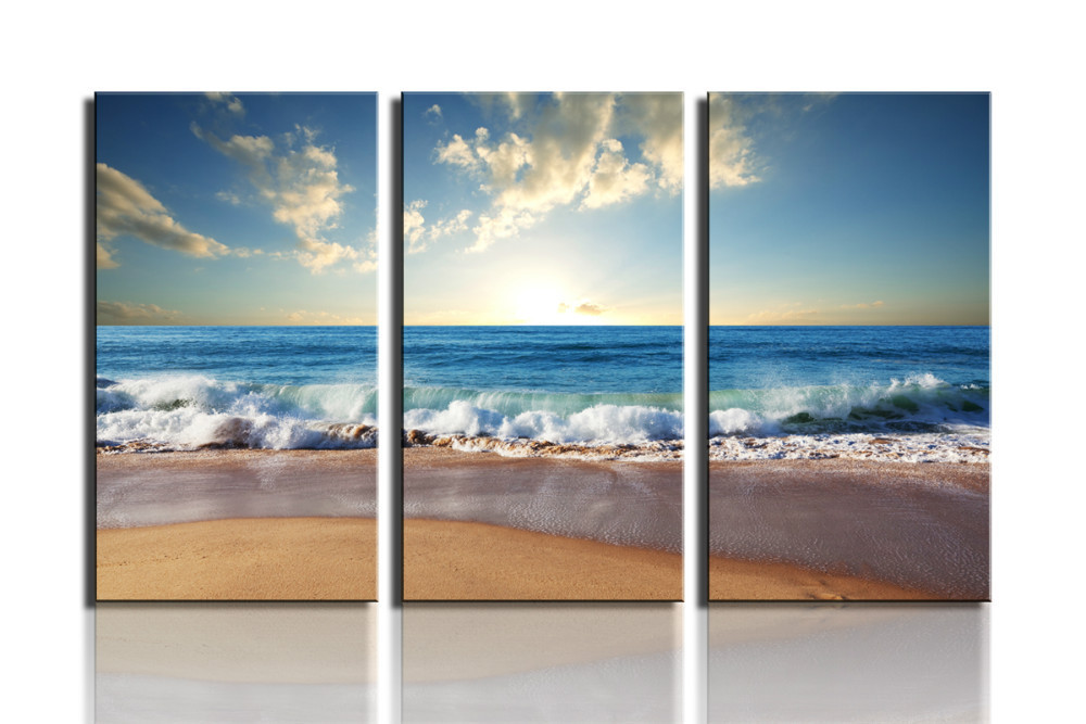 3 panels sell the wide sea modern home wall decor painting canvas art hd print painting canvas painting wall picture