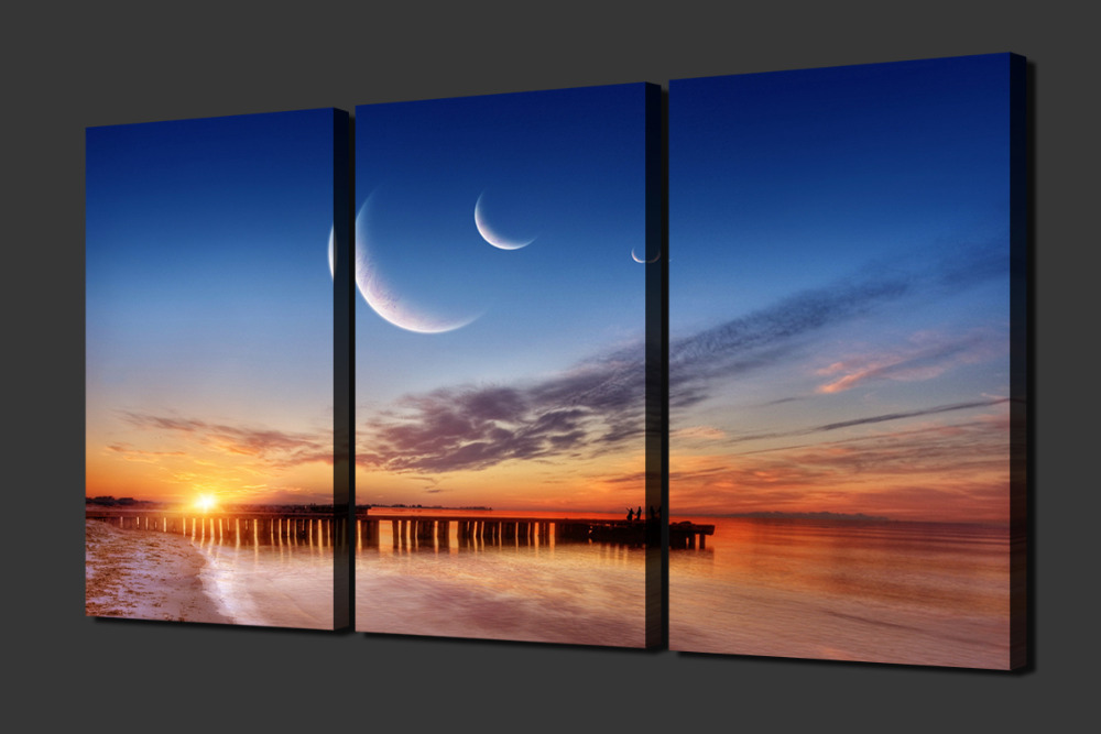 3 panels sun beach hd canvas print painting artwork modern home wall decor painting canvas art hd picture paint on canvas prints