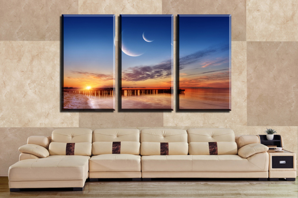 3 panels sun beach hd canvas print painting artwork modern home wall decor painting canvas art hd picture paint on canvas prints