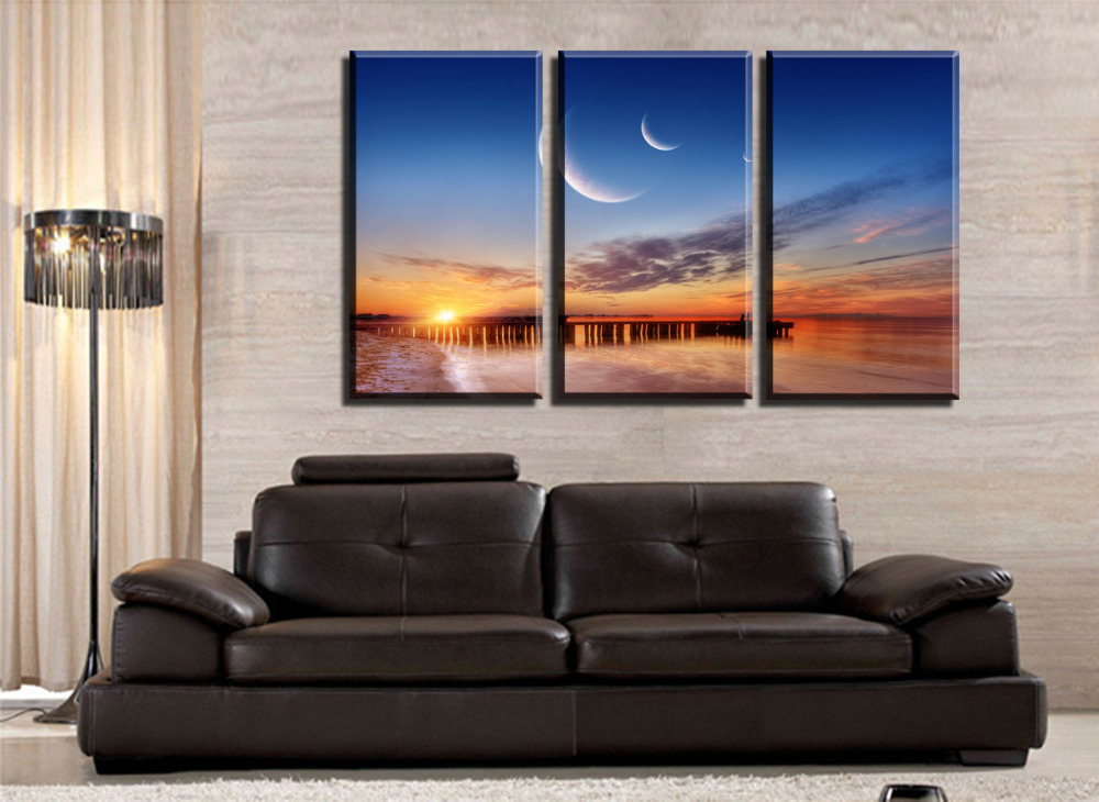 3 panels sun beach hd canvas print painting artwork modern home wall decor painting canvas art hd picture paint on canvas prints