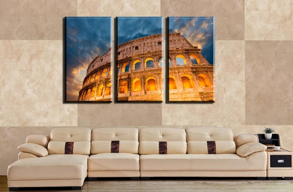 3 piece tall classical architecture modern home wall decor painting canvas art hd picture paint on canvas prints