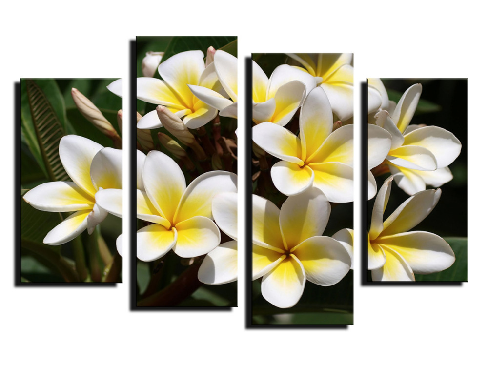 4 panel abstract painting style flower adornment contracte picture modern home wall decor canvas print painting without frame