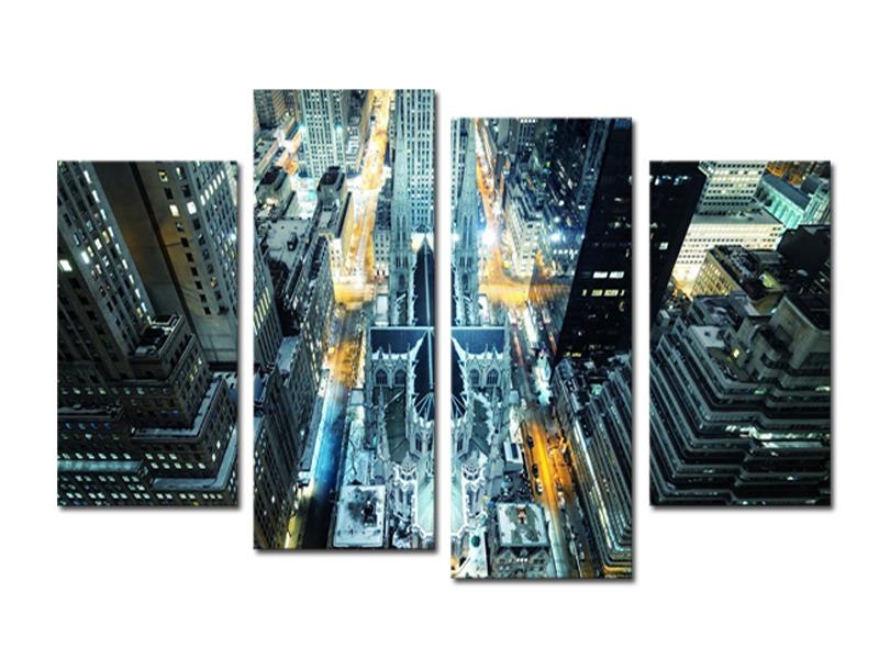 4 panel large hd city night view wall picture decorative art print painting on canvas for living room wall unframed home decor