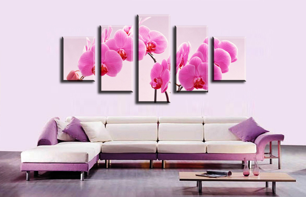 5 panel the red flower large hd wall picture decorative art print painting on canvas for living room home decoration unframed