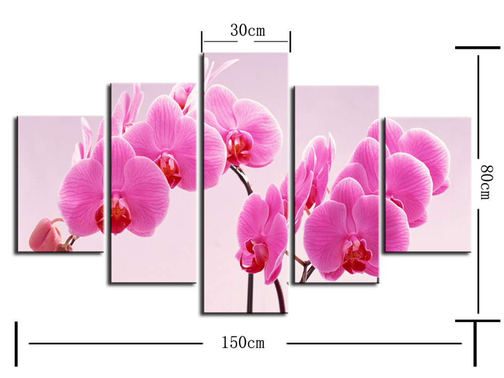 5 panel the red flower large hd wall picture decorative art print painting on canvas for living room home decoration unframed