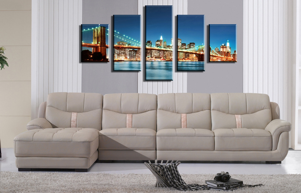 5 panels beautiful urban construction bridge top-rated canvas print for living room wall art picture painting artwork unframed