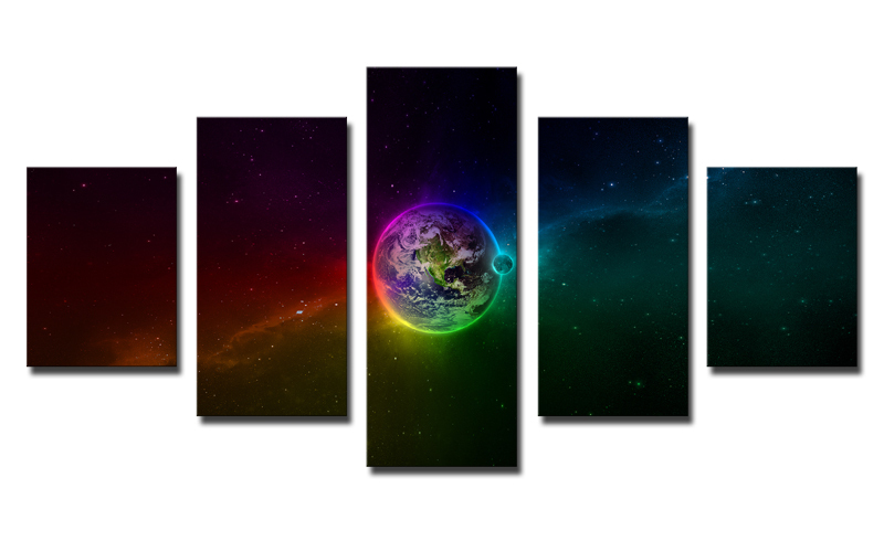 5 panels huge hd beautiful colorful planet top-rated canvas print for living room wall art picture painting artwork unframed