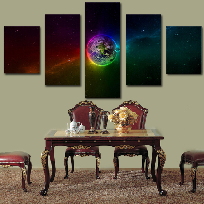 5 panels huge hd beautiful colorful planet top-rated canvas print for living room wall art picture painting artwork unframed