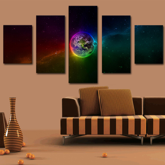 5 panels huge hd beautiful colorful planet top-rated canvas print for living room wall art picture painting artwork unframed