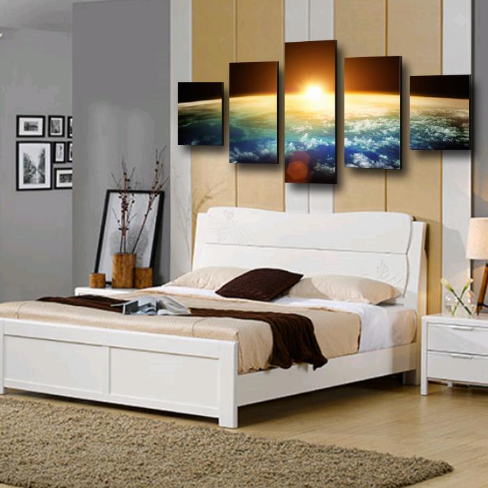 5 piece sell sunrise modern home wall decor canvas picture art hd print painting set of 5 each,canvas arts unframe