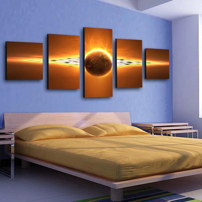 5 piece sell sunrise modern home wall decor canvas picture art hd print painting set of 5 each canvas arts unframed