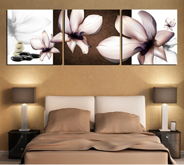 6 panels new modern wall beauty pink yulan magnolia flower pictures decorative art picture paint on canvas prints