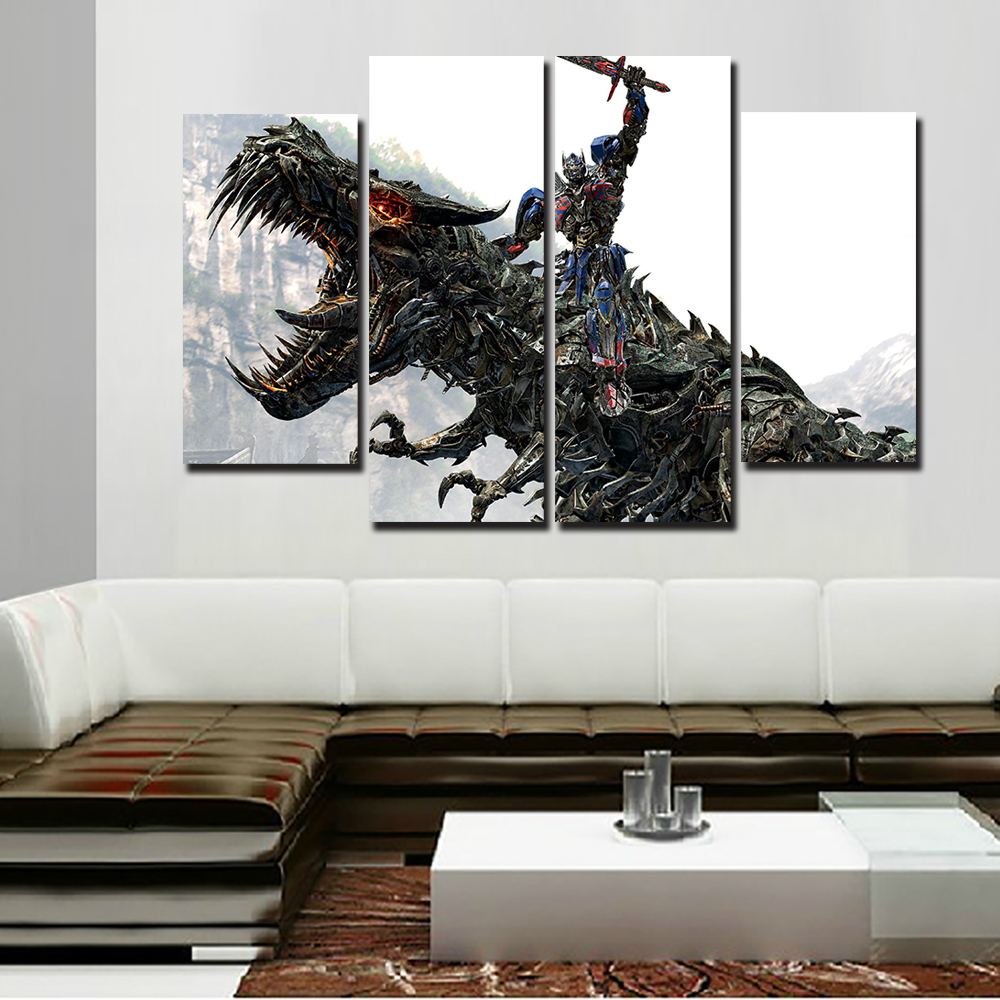 framed printed optimus prime transformers 5 piece painting wall art room decor print poster picture canvas