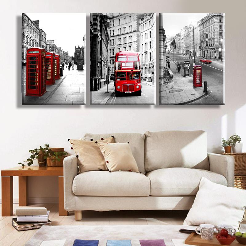 modern wall painting london landscape home decorative art picture paint on canvas print 3 piece sell no framed